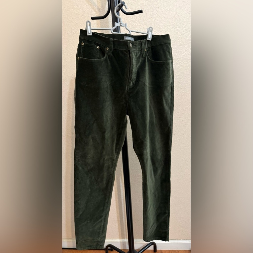 Garnet Hill women corduroy velvet green pants size 12